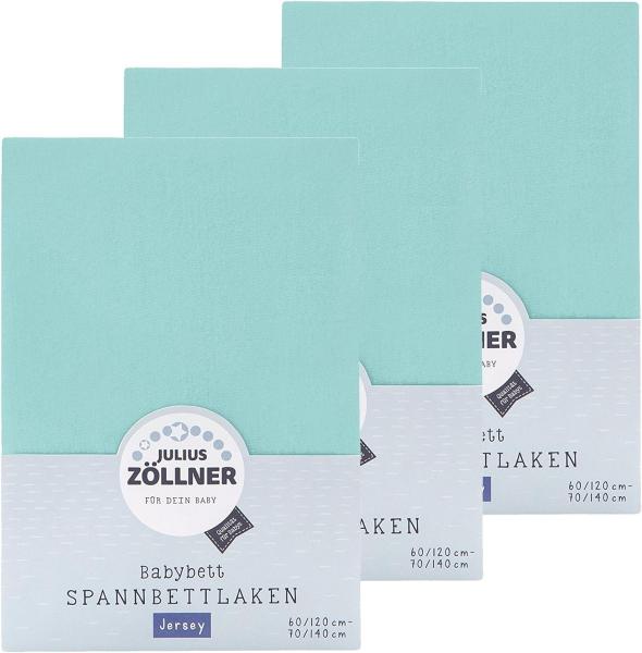 Julius Zöllner Spannbetttuch Jersey 70x140 / 60x120 Mint 3er Pack