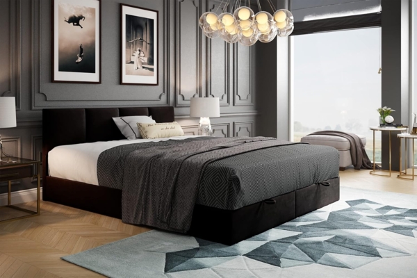 TRADA Boxspringbett ROYAL mit Bettkasten und Topper - Bett mit Bonellmatratze (Bett+Topper, Boxspringbett mit Topper), mit zwei Bettkasten und Topper