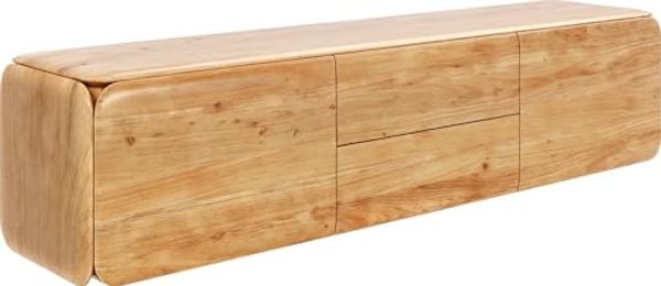 Lowboard Shavani 175 cm Akazie Natur 2 Türen 2 Schubladen schwebend