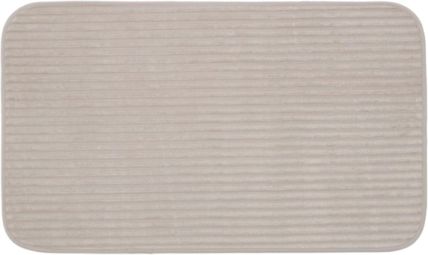 Gözze Badematte Berlin, Höhe 7 mm, rutschhemmend beschichtet, fußbodenheizungsgeeignet, Polyester, rechteckig, Badteppich, Uni Farben, Cord Optik, waschbar