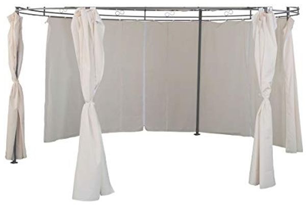 Seitenteil Pavillon rund ⌀3,5m wasserdicht Gartenpavillon Seitenwand Sichtschutz beige