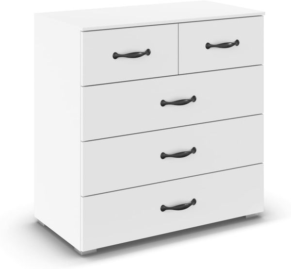 rauch Aditio Box, Kommode, 5 Schubladen, mit Softclose-Funktion, Farbe Weiß, BxHxT 80x81x42cm