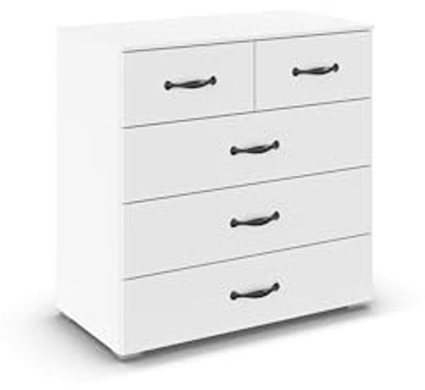 rauch Aditio Box, Kommode, 5 Schubladen, mit Softclose-Funktion, Farbe Weiß, BxHxT 80x81x42cm