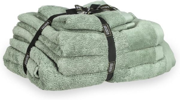 SCHÖNER WOHNEN-Kollektion Handtuch Set SENSE Handtuch Set, Baumwolle (Spar-Set, 1-St), 5er Set (1x 140x70 cm / 2x 100x50 cm / 2x 50x30 cm) in Grün