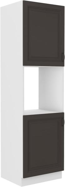 Küchen Backofen Hochschrank 60 cm Stilo Grau + Weiss Küchenzeile Küchenblock