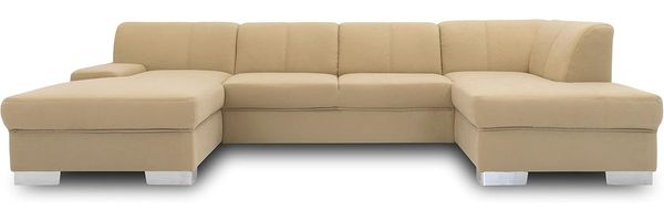 DOMO collection Star Wohnlandschaft, U-Form, Polstergarnitur, Sofa, Couch 150 x 304 x 150 cm in Microfaser beige