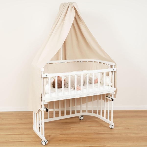 babybay Himmel Waffelpiqué für Mobilehalterung passend für alle Modelle bis 96 cm Länge, weiß Bild 6