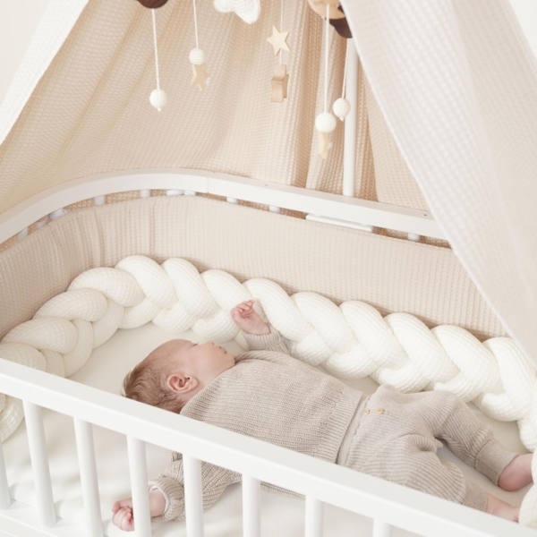 babybay Himmel Waffelpiqué für Mobilehalterung passend für alle Modelle bis 96 cm Länge, weiß Bild 5