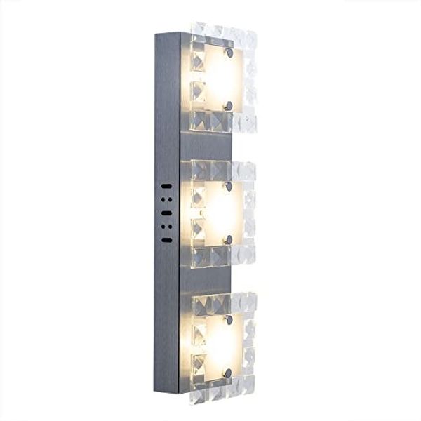 LED Wandleuchte, Kristalle, ALU, Glas, L 42 cm