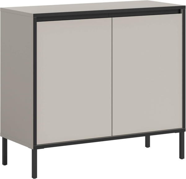 Kommode B/H/T: 92x83x38 cm in Kaschmir Nachbildung und schwarz