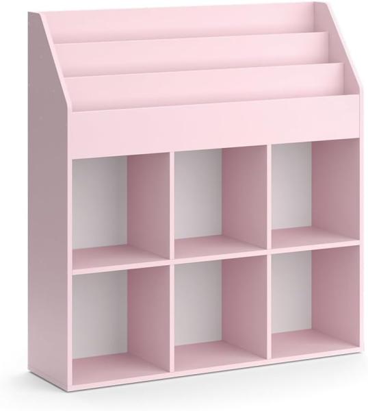 Vicco Kinderbücherregal Luigi 107x114 cm, Rosa, Kinderzimmerregal, offene Fächer