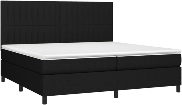 vidaXL Boxspringbett mit Matratze Schwarz 200x200 cm Stoff, Härtegrad: H2 [3141963]