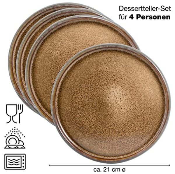 Moritz & Moritz Dessertteller SOLID 4x Dessertteller Beige, (4 St), Robustes Steinzeug, Spülmaschinengeeignet Bild 6