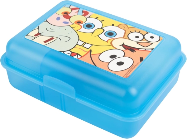 United Labels® Lunchbox mit Trennwand - Spongebob Schwammkopf -Allover, Kunststoff (PP)