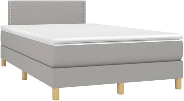 Boxspringbett mit Matratze & LED Stoff Hellgrau 120 x 200 cm, Härtegrad: H2 [3133621]