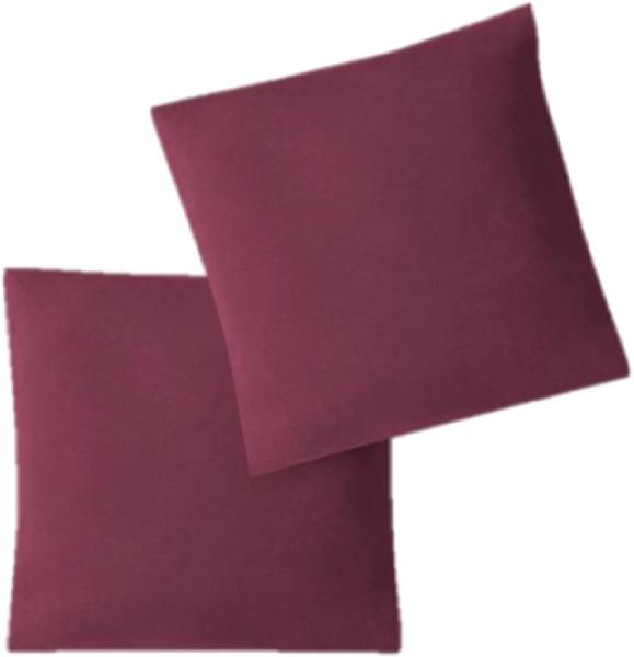 Jersey Kissenbezug, 2er Set, Bordeaux, 40x40 cm