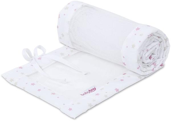 babybay Nestchen Mesh-Piqué für Maxi, Boxspring und Comfort, weiß Stern sand/beere