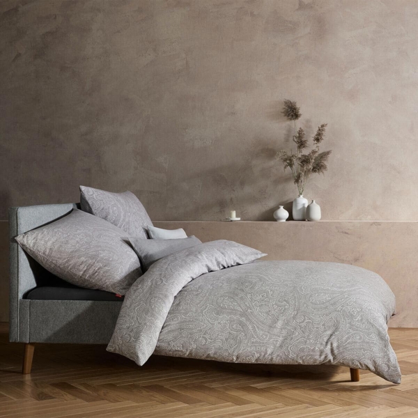 Fleuresse Lech Edelflanell Bettwäsche 135x200 Paisley grau silber 603868-27 Bild 2