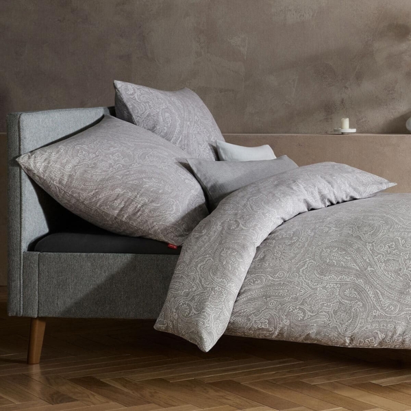 Fleuresse Lech Edelflanell Bettwäsche 135x200 Paisley grau silber 603868-27 Bild 3