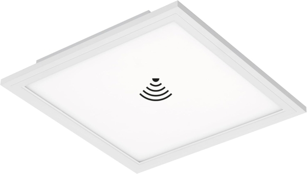 Briloner Leuchten - LED Deckenleuchte-Panel mit Bewegungssensor, ultraflach, Deckenlampe 12W, 1.300 Lumen, Tageslicht Sensor, quadratisch, weiß, 29.5 cm