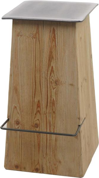 Barhocker HWC-L76, Barstuhl Tresenhocker, Industrial Massiv-Holz MVG-zertifiziert, natur mit Metall-Optik