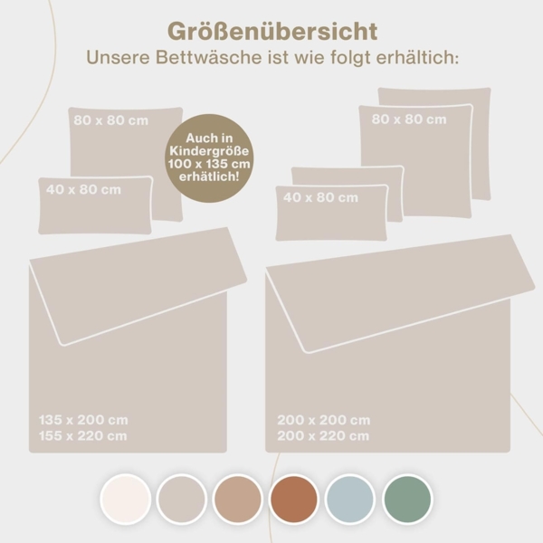 Blumtal Bettwäsche Musselin 100% Baumwolle im Set, Kopfkissenbezug & Deckenbezug, 3 teilig Bild 6