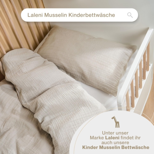 Blumtal Bettwäsche Musselin 100% Baumwolle im Set, Kopfkissenbezug & Deckenbezug, 3 teilig Bild 7