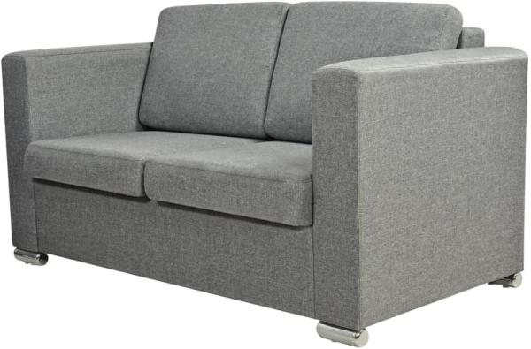 vidaXL 2-Sitzer Sofa Stoff Hellgrau [243580]