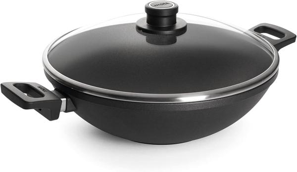 WOLL MADE IN GERMANY Wok Nowo, Aluminiumguss (1-tlg), von Hand gegossen, Ø 32 cm, Induktion, Made in Germany