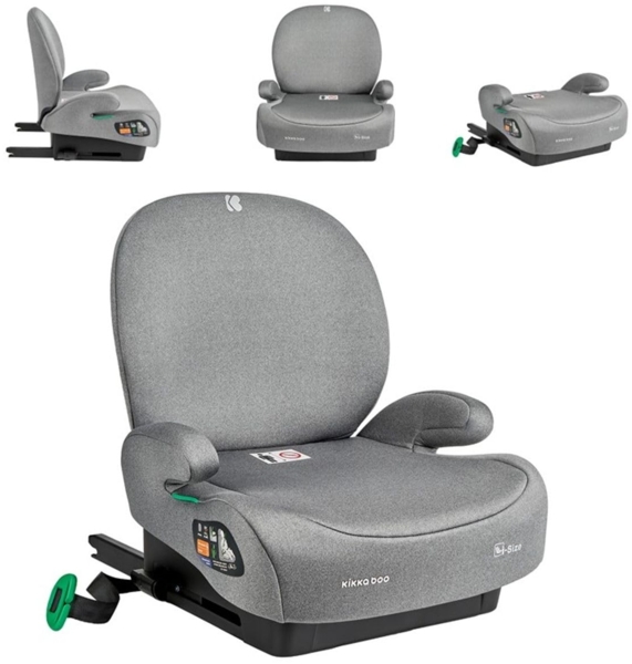 Kikkaboo Kindersitz, i-Size Sitzerhöhung i-Boost (125-150cm) ISOFIX Rückenlehne grau
