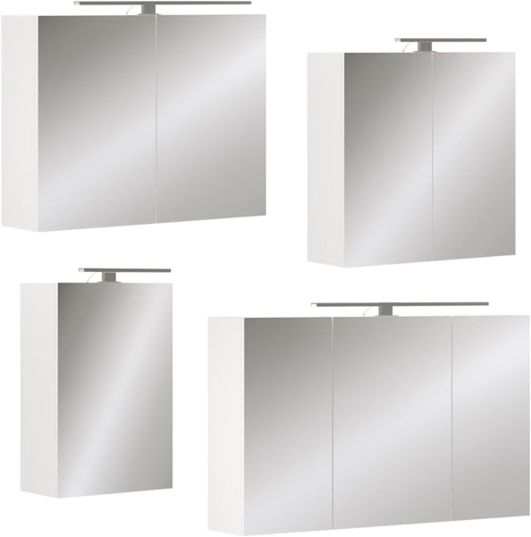 Badspiegelschrank Lavio Weiß 40 x 60 cm mit LED-Beleuchtung Vicco Bild 7