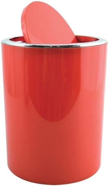 MSV Bad Serie "ASPEN" Design Kosmetikeimer Bad Treteimer Schwingdeckeleimer Abfallbehälter mit Schwingdeckel 6 Liter (ØxH): ca. 18,5x26 cm rot Bild 3