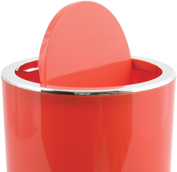 MSV Bad Serie "ASPEN" Design Kosmetikeimer Bad Treteimer Schwingdeckeleimer Abfallbehälter mit Schwingdeckel 6 Liter (ØxH): ca. 18,5x26 cm rot Bild 4