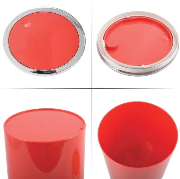 MSV Bad Serie "ASPEN" Design Kosmetikeimer Bad Treteimer Schwingdeckeleimer Abfallbehälter mit Schwingdeckel 6 Liter (ØxH): ca. 18,5x26 cm rot Bild 9