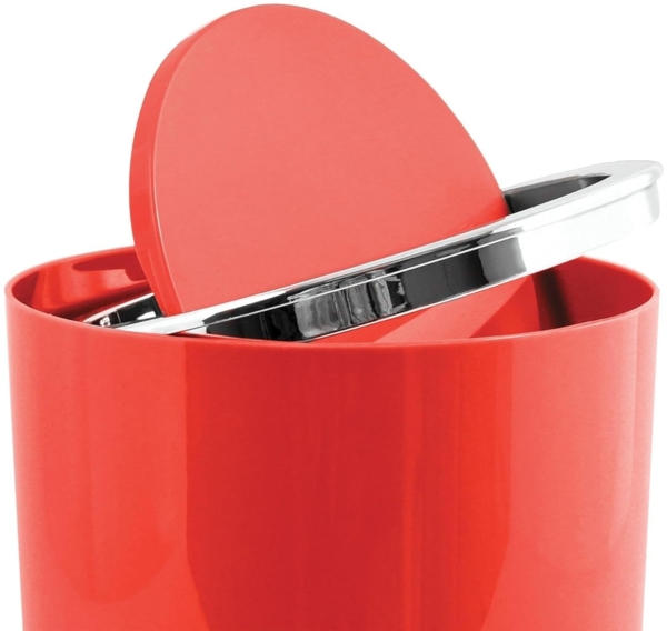 MSV Bad Serie "ASPEN" Design Kosmetikeimer Bad Treteimer Schwingdeckeleimer Abfallbehälter mit Schwingdeckel 6 Liter (ØxH): ca. 18,5x26 cm rot Bild 5