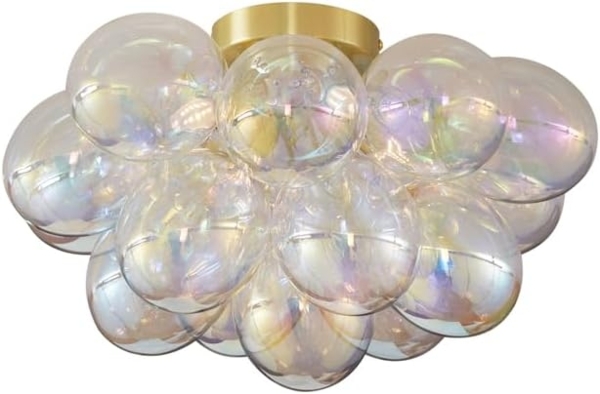 Qazqa Deckenleuchte Uvas, ohne Leuchtmittel, G9, Messing, Design, Glas, 4-flammig