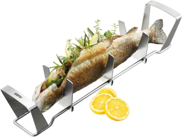 GEFU Grillschale FISCHHALTER BBQ, Edelstahl, (1-St), verstellbare Größe, leicht zu reinigen, perfekt für Grillpartys