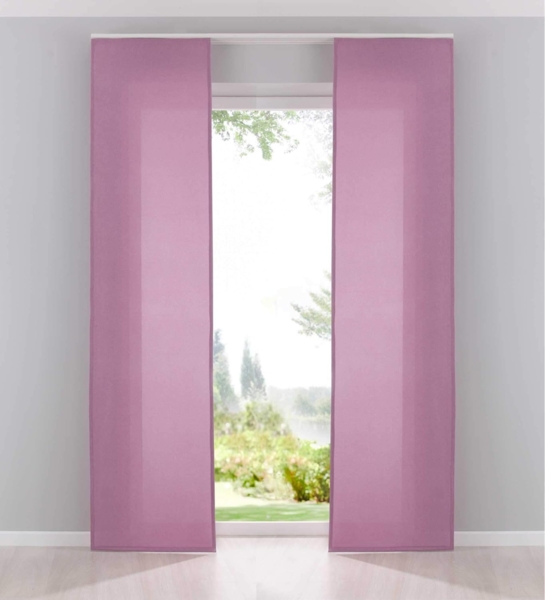 Gardinenbox Schiebegardine, Paneelwagen (2 St), blickdicht, Flächenvorhänge Cationic Leinen Optik Landhaus Stil 204411-2