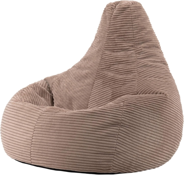 Icon Dalton Sitzsack Cord, Mokkabraun, Gaming Sitzsack Erwachsene mit Füllung, Bean Bag, Cord Sessel, Lounge Sessel, Lounge Stuhl, Schlafzimmer, Wohnzimmer, Wohnzimmer Möbel