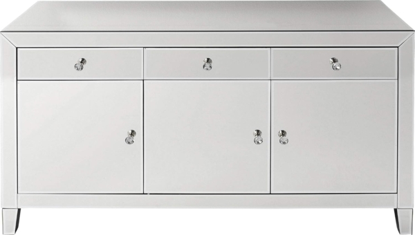 Kare Design Sideboard Luxury, verspiegeltes Sideboard mit Türen und Schubladen, in verschiedenen Ausführungen erhältlich (H/B/T) 77 x 140,5 x 45 cm, Silber