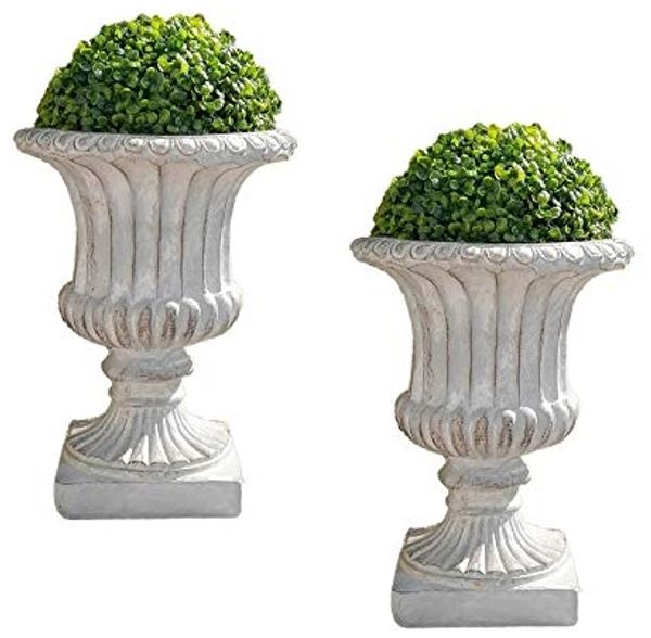 HTI-Line Pflanzkübel Pflanzkübel 2er-Set Athene mit Buchsbaumkugel (Set, 2 St, 2 Pflanzkübel Athene inkl. Buchsbaumkugel), Pflanzschale Gartendekoration