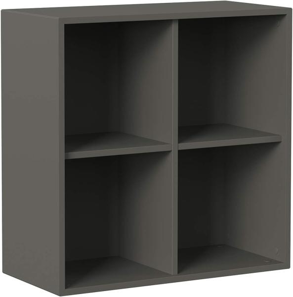 Iconico Home QBE, Wandwürfel mit 4 Fächern, Eingang, Wohnzimmer, Schlafzimmer, Jugendzimmer, Arbeitszimmer, 75 x 35 x 75 cm, dunkelgrau
