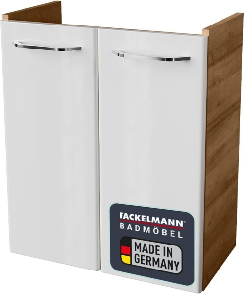 Fackelmann MILANO Waschbeckenunterschrank 52 cm, Braun hell/Weiß
