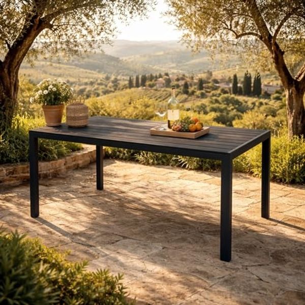 Non-Wood Gartentisch Esstisch Aluminium anthrazit / schwarz 125x70cm
