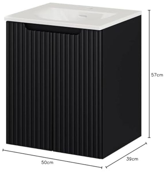Waschtisch Skelbolu 50x57x39 cm Schwarz [en. casa] Bild 3