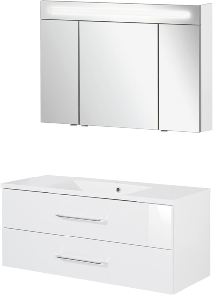 Fackelmann B.CLEVER Badmöbel Set 3-teilig 120 cm, Weiß
