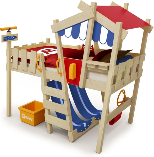 Wickey 'Crazy Hutty' Hochbett blau/rot 90x200 cm