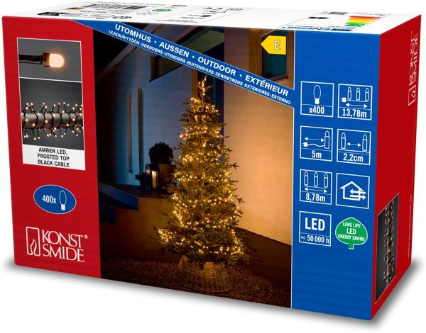 Konstsmide 3867-830 400 Lampen LED Bernstein Indoor/Outdoor Schwarz Kunststoff