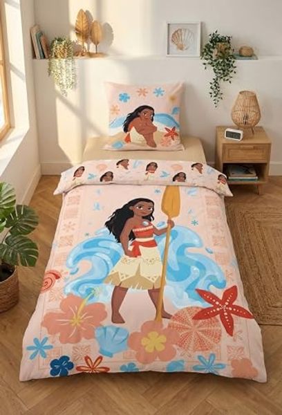 Disney Vaiana Bettwäsche 140x200 + Kissen 65x65 cm Kinder Bettset Polycotton