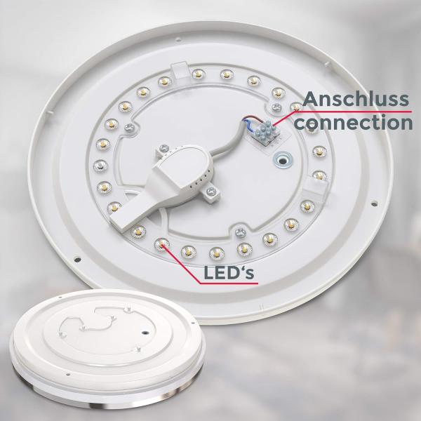 LED-Leuchtmittel B.K.Licht LED Deckenleuchte Chrom rund Ø38cm 24W 2200lm Neutralweiß Bild 3